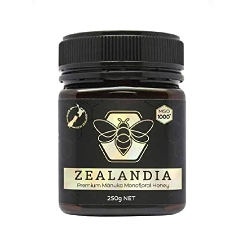 Zealandia Premium Manuka Honig MGO 1000+ 250 gramm - 100% Pur aus Neuseeland - Zertifiziertem Methylglyoxal Gehalt - Monofloral Manuka Honey von Zealandia