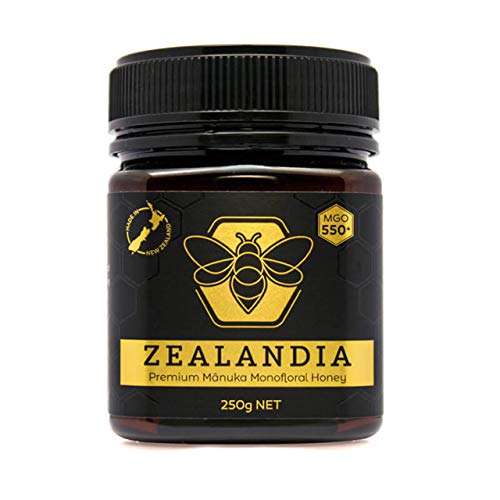Zealandia Premium Manuka Honig MGO 550+ 250 gramm - 100% Pur aus Neuseeland - Zertifiziertem Methylglyoxal Gehalt - Monofloral Manuka Honey von Zealandia