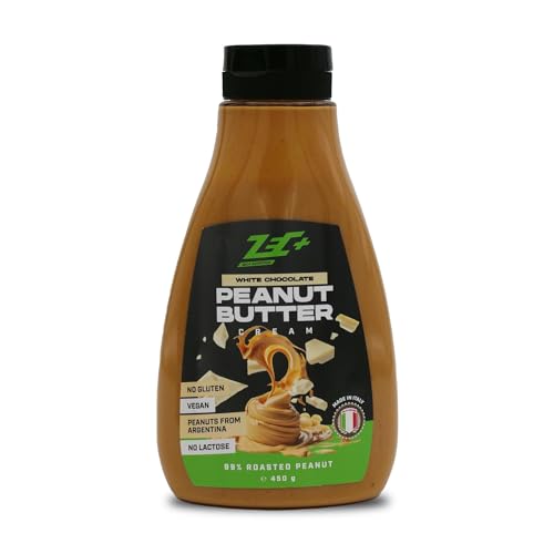 ZEC+ Peanutbutter Cream - 450g, Protein Peanut Butter mit ca. 30 g Protein pro 100 g (White Chocolate) von Zec+
