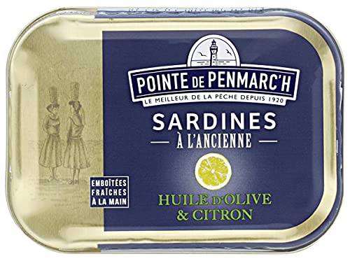 Sardinen in nativem Olivenöl Extra mit Zitrone 115 g von Pointe de Penmarc'h / Frankreich Sardinen in nativem Olivenöl Extra mit Zitrone 115 g von Pointe de Penmarc'h / Frankreich von Pointe de penmarc'h
