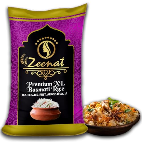 Zeenat Basmati Rice, Extra Long Grain, Biryani, Especially Suitable for Daily Cooking, Naturally Matured, Perfect for Daily Consumption. (1 kg) von Zeenat