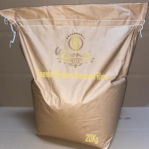 Zerbrochener Basmatireis von Zeenat, am besten für Khichdi-Reisbrei, Reismehl, Reispudding und Reispilaf, 1 x 20 kg. von Zeenat