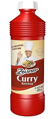 Zeisner Curry-Ketchup mit erlesenen Gewürzen fein abgestimmt | aus Grasberg bei Bremen | vegan | natürlich ohne Konservierungsstoffe, 425 ml von Zeisner