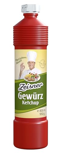 Zeisner Gewürz-Ketchup scharf 800ml/950g Flasche, 6er Pack (6 x 800 ml) von Zeisner