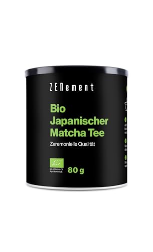 Matcha Tee Pulver Bio - Premium Zeremoniengrad - Bio-Grünteepulver aus Japan - Hergestellt in Kagoshima - ideal zum Trinken - 80g - Zenement von Zenement