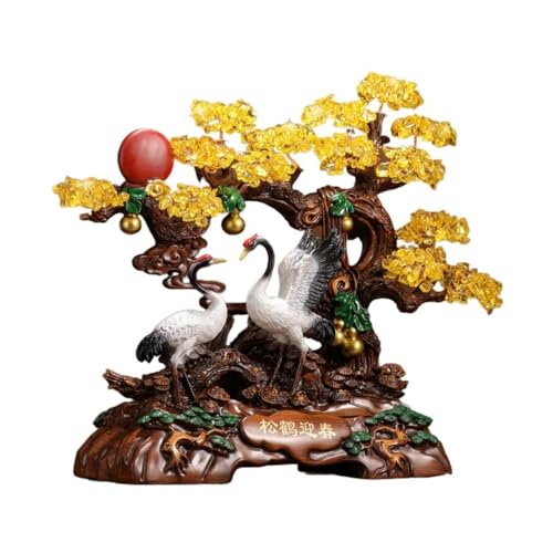 Feng Shui Baumdekoration für den Innenbereich, Anmutiger Kranich-Kristallbaum – goldenes Citrin-Edelstein-Dekor for Reichtum und Wohlstand, exquisite Feng-Shui-Kranich-Statue for Zuhause oder Büro, f Feng Shui Baumdekoration für den Innenbereich, Anmutiger Kranich-Kristallbaum – goldenes Citrin-Edelstein-Dekor for Reichtum und Wohlstand, exquisite Feng-Shui-Kranich-Statue for Zuhause oder Büro, f von Zephyria