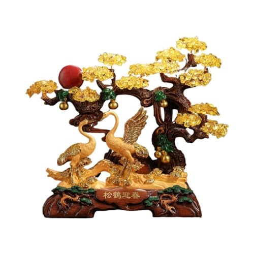 Feng Shui Baumdekoration für den Innenbereich, Anmutiger Kranich-Kristallbaum – goldenes Citrin-Edelstein-Dekor for Reichtum und Wohlstand, exquisite Feng-Shui-Kranich-Statue for Zuhause oder Büro, f Feng Shui Baumdekoration für den Innenbereich, Anmutiger Kranich-Kristallbaum – goldenes Citrin-Edelstein-Dekor for Reichtum und Wohlstand, exquisite Feng-Shui-Kranich-Statue for Zuhause oder Büro, f von Zephyria