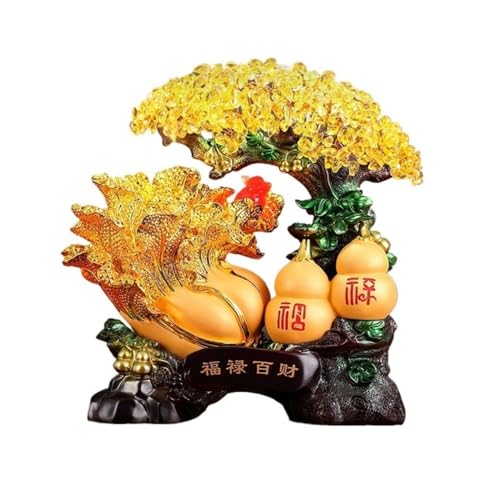 Feng Shui Baumdekoration für den Innenbereich, Kristall-Geldbaum, Edelsteinbaum, Feng-Shui-Statuen for Reichtum, Heimbüro-Dekoration – spiritueller Kristall-Baumschmuck, für Zuhause, Büro(Gold) von Zephyria