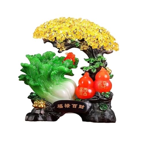 Feng Shui Baumdekoration für den Innenbereich, Kristall-Geldbaum, Edelsteinbaum, Feng-Shui-Statuen for Reichtum, Heimbüro-Dekoration – spiritueller Kristall-Baumschmuck, für Zuhause, Büro(Green) von Zephyria
