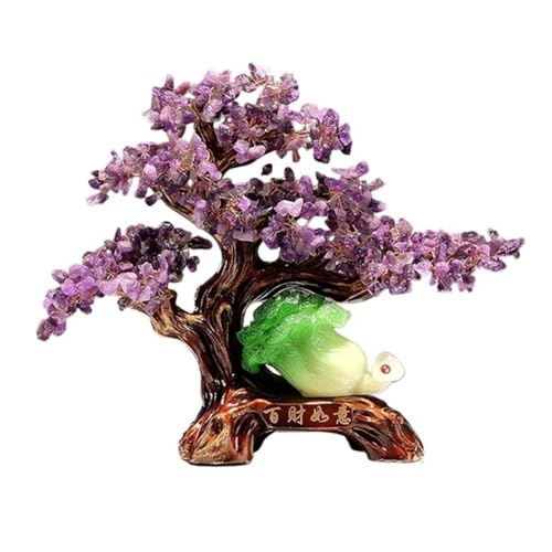 Feng Shui Baumdekoration für den Innenbereich, Kristall-Geldbaum Feng Shui Statue Reichtum Dekoration | Glücksbaum, Edelsteinbaum for Heimbüro-Dekoration, spirituelle Verzierung, für Zuhause, Büro(Pu von Zephyria