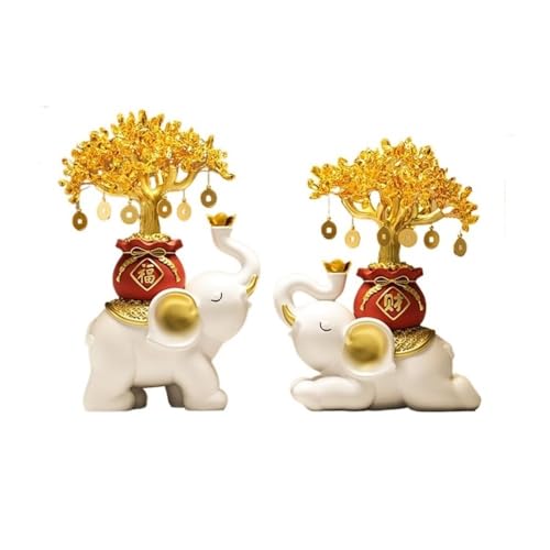 Feng Shui Baumdekoration für den Innenbereich, Neuer Kristall-Geldbaum im chinesischen Stil, Paar Elefanten-Ornamente zur Anziehung von Reichtum | Kristall-Baum-Dekor | Feng Shui Reichtum Glückselefan Feng Shui Baumdekoration für den Innenbereich, Neuer Kristall-Geldbaum im chinesischen Stil, Paar Elefanten-Ornamente zur Anziehung von Reichtum | Kristall-Baum-Dekor | Feng Shui Reichtum Glückselefan von Zephyria