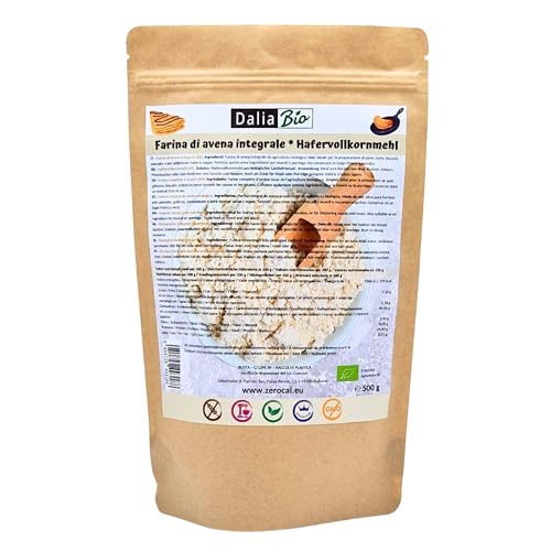 Dalia - Bio Hafervollkornmehl 500g | Glutenfrei | Reich an Ballaststoffen & Proteinen | Ursprung Italien | Für Brot, Kuchen, Porridge & Fitness-Rezepte | Premium Qualität Dalia - Bio Hafervollkornmehl 500g | Glutenfrei | Reich an Ballaststoffen & Proteinen | Ursprung Italien | Für Brot, Kuchen, Porridge & Fitness-Rezepte | Premium Qualität von ZeroCal - Dalia