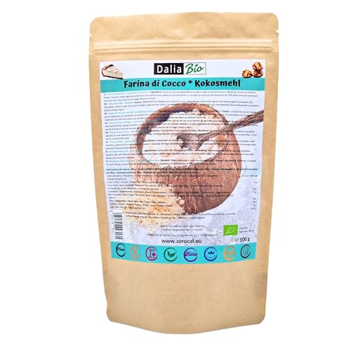 Dalia – Bio Kokosmehl 500g | Glutenfrei | Ballaststoffreich | Low Carb | Vegan | Premium Qualität | Für Kuchen, Brot, Smoothies & Keto Rezepte Dalia – Bio Kokosmehl 500g | Glutenfrei | Ballaststoffreich | Low Carb | Vegan | Premium Qualität | Für Kuchen, Brot, Smoothies & Keto Rezepte von ZeroCal - Dalia