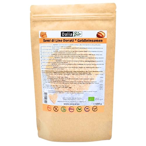 Dalia – Goldene Bio-Leinsamen 1000g | Reich an Proteinen & Ballaststoffen | Omega-3-Quelle | Glutenfrei | Premium-Qualität von ZeroCal - Dalia