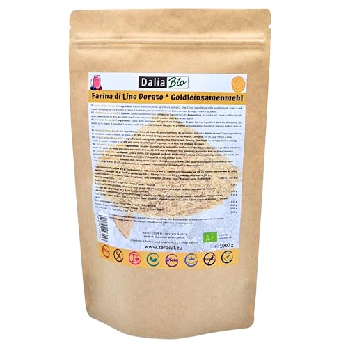 Dalia - Goldleinmehl Bio 1kg | Glutenfrei & Proteinreich (35%) | Reich an Ballaststoffen | Omega-3-Quelle | Mehlalternative & Ei-Ersatz | Premium-Qualität - Ursprung Österreich von ZeroCal - Dalia