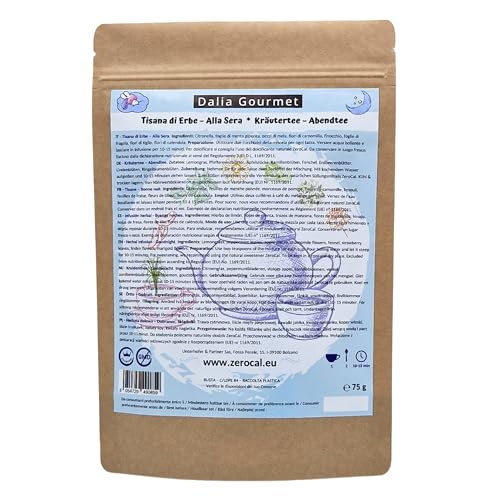 Kräutertee lose | Abendtee 75 g | Premium Qualität | Glutenfrei | Laktosefrei | Vegan von ZeroCal - Dalia