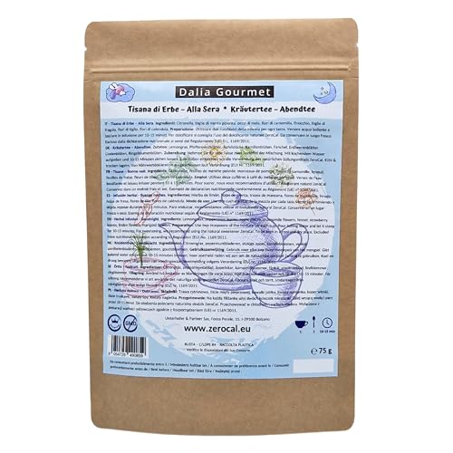 Kräutertee lose | Abendtee 75 g | Premium Qualität | Glutenfrei | Laktosefrei | Vegan von ZeroCal - Dalia