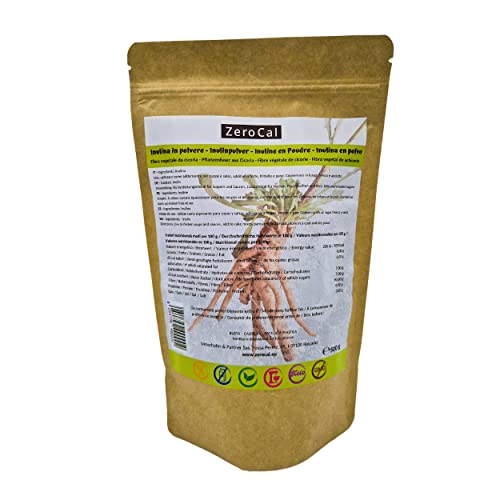 ZeroCal - Inulin Pulver aus der Chicorée-Wurzel 500 g | Inulin mit hohem Ballaststoffgehalt |100% Vegan und Glutenfrei |Herkunft Deutschland von ZeroCal - Dalia