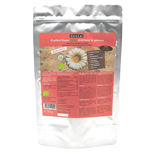 ZeroCal - Dalia Bio Erythrit in Puderform, kalorienfreier Puderzuckerersatz, vegane & zahnfreundliche Alternative zum Kochen & Backen, 750 g von ZeroCal - Dalia