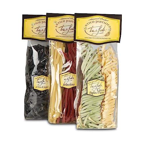 Zerres Gourmet, Pasta Geschenkset Colori, Probierpaket, aromatisierte Nudeln, aus Italien, 1000 g von Zerres Gourmet