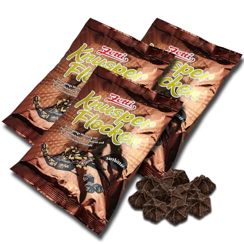 3 er Pack Zetti Knusperflocken Zartbitter 3 x 130g Knusprige Knäckebrot-Stückchen mit Überzug aus Zartbitter-Schokolade von Zetti