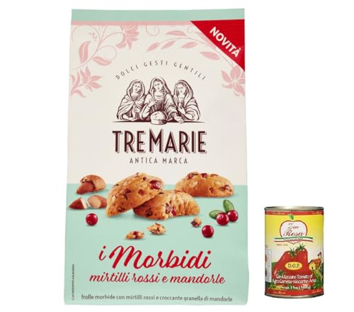 12x Tre marie i morbidi mirtilli rossi e mandorle, rote Beere und Mandel biscuits Kekse 300 g + Zia Rosa DOP Pomodoro San Marzano Dose von 400g von Zia Rosa