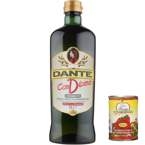 3x Dante Condisano, Mischung aus Pflanzenölen und nativem Olivenöl extra, angereichert mit Vitamin D. 1000ml + Zia Rosa DOP Pomodoro San Marzano Dose von 400g 3x Dante Condisano, Mischung aus Pflanzenölen und nativem Olivenöl extra, angereichert mit Vitamin D. 1000ml + Zia Rosa DOP Pomodoro San Marzano Dose von 400g von Zia Rosa
