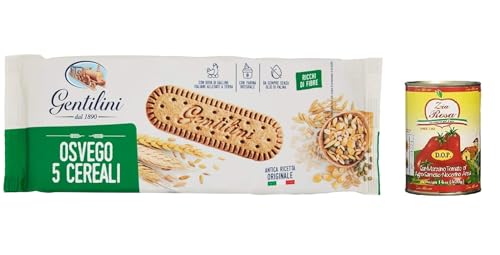 6x Gentilini Biscotti Osvego 5 Cereali Ricchi di Fibre, Kekse mit 5 Cerealien, reich an Ballaststoffen 250g + Zia Rosa DOP Pomodoro San Marzano Dose von 400g 6x Gentilini Biscotti Osvego 5 Cereali Ricchi di Fibre, Kekse mit 5 Cerealien, reich an Ballaststoffen 250g + Zia Rosa DOP Pomodoro San Marzano Dose von 400g von Zia Rosa
