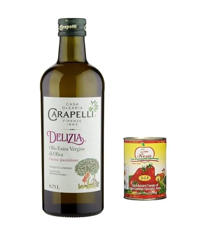 Carapelli Delizia Extra Natives Olivenöl 0.75L olio extravergine nativ oliva + 1x Zia Rosa DOP Pomodoro San Marzano Dose von 400g von Zia Rosa