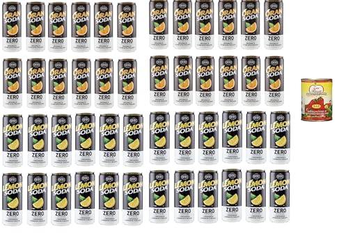 Testpaket 24x Lemonsoda zero + 24x Oransoda Zero Erfrischungsgetränk Orangenlemonade, Ohne Zuckerzusatz 33cl + Zia Rosa DOP Pomodoro San Marzano Tomate aus Kampanien Dose von 400g Testpaket 24x Lemonsoda zero + 24x Oransoda Zero Erfrischungsgetränk Orangenlemonade, Ohne Zuckerzusatz 33cl + Zia Rosa DOP Pomodoro San Marzano Tomate aus Kampanien Dose von 400g von Zia Rosa