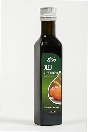 Kürbiskernöl - kaltgepresst - unraffiniertes 250ml – 100% natürlich - reich an ungesättigten Fettsäuren - Vitamin E, A, C, ideal für Hautpflege, Haare, Immunsystem & gesunde Ernährung Kürbiskernöl - kaltgepresst - unraffiniertes 250ml – 100% natürlich - reich an ungesättigten Fettsäuren - Vitamin E, A, C, ideal für Hautpflege, Haare, Immunsystem & gesunde Ernährung von Zielony Olej