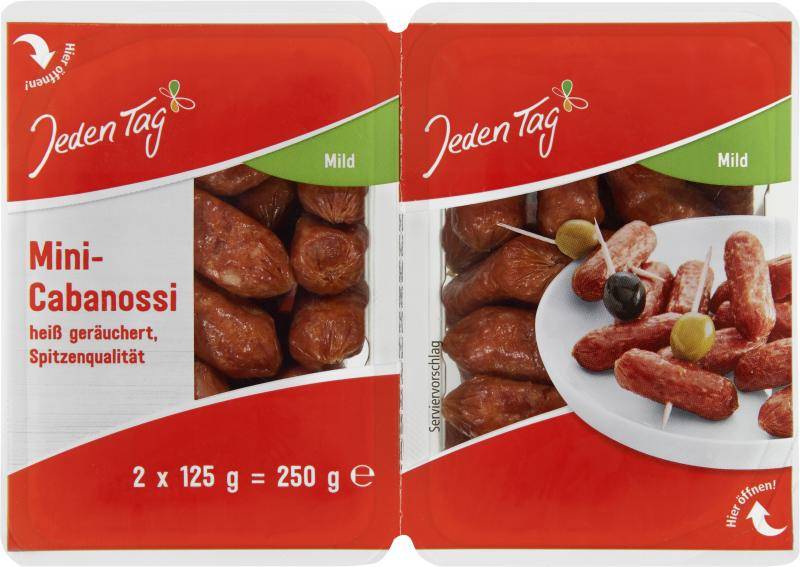 Jeden Tag Mini Cabanossi mild heißgeräuchert von Jeden Tag