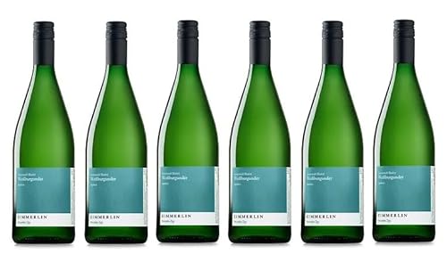 6x 1,0l - 2023er - Zimmerlin - "für jeden Tag" - Weißburgunder - LITER - Qualitätswein Baden - Deutschland - Weißwein trocken von Zimmerlin