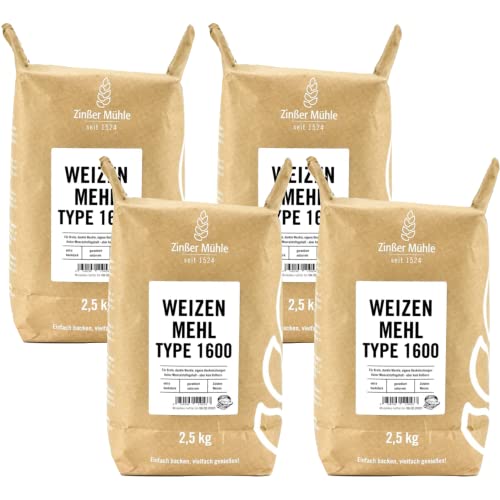 4X Weizenmehl Type 1600 2,5 kg 4X Weizenmehl Type 1600 2,5 kg von Zinßer Mühle