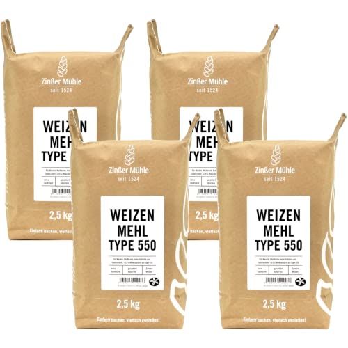 4X Weizenmehl Type 550 2,5 kg 4X Weizenmehl Type 550 2,5 kg von Zinßer Mühle