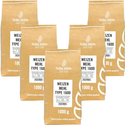 5X Weizenmehl Type 1600 1000 g von Zinßer Mühle