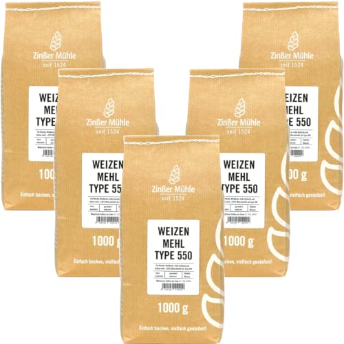 5X Weizenmehl Type 550 1000 g 5X Weizenmehl Type 550 1000 g von Zinßer Mühle