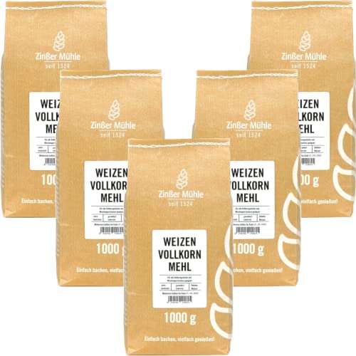 5X Weizenvollkornmehl 1000 g von Zinßer Mühle