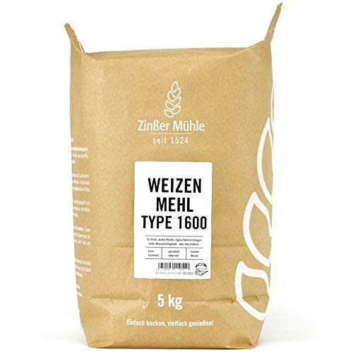 Weizenmehl Type 1600 5 kg Weizenmehl Type 1600 5 kg von Zinßer Mühle