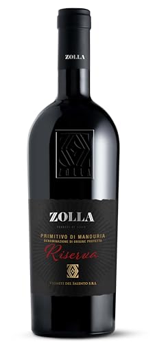 Zolla Primitivo di Manduria Riserva – Trockener, kraftvoller Rotwein aus Apulien in Italien (1 x 0,75L) von Zolla