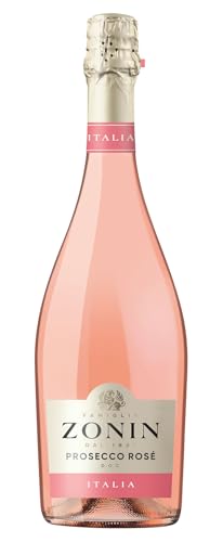 Zonin Prosecco D.O.C. Rosé Millesimato (1 x 0.75l), extra dry, mit feiner Perlage und zartem Rosé-Glanz im Glas, mit besten Freunden genießen von Zonin Prosecco