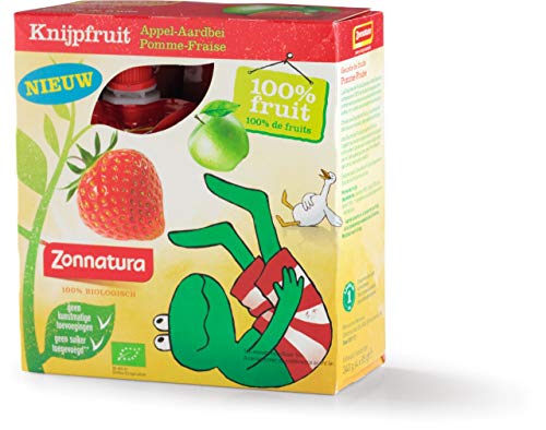 Zonnatura Drücken Sie Obst Apfel-Erdbeere, BIO - 6 Multipacks x 4 Stück x 85 Gramm von Zonnatura