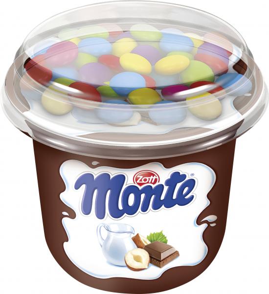 Zott Monte Milch-Dessert Schoko mit Schokolinsen von Zott