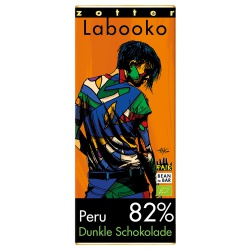 Bitterschokolade mit 82% Kakao aus Peru von Zotter