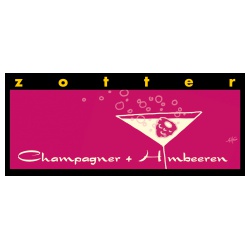 Bitterschokolade mit Champagner & Himbeeren, handgeschöpft von Zotter