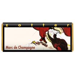 Bitterschokolade mit Marc de Champagne, handgeschöpft von Zotter