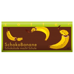 Milchschokolade mit Bananencreme, handgeschöpft von Zotter