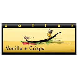 Milchschokolade mit Vanille & Mandelkrokant, handgeschöpft von Zotter