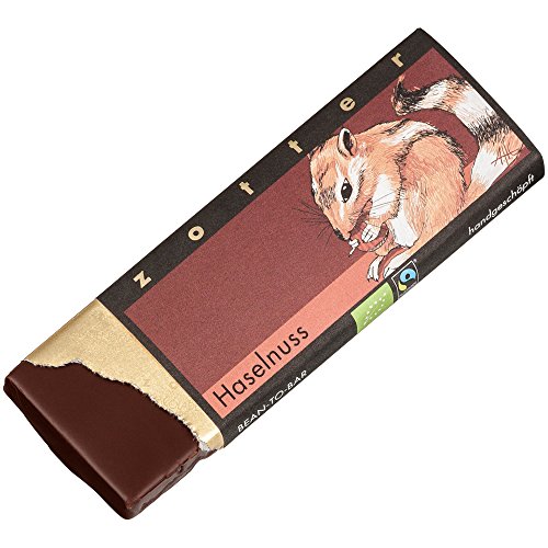Zotter Bergmilchschokolade mit Haselnusscreme & Marzipan, handgeschöpft (70 g) - Bio von Zotter