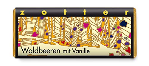 Zotter Bergmilchschokolade mit Waldbeeren & Vanille, handgeschöpft (70 g) - Bio von Zotter